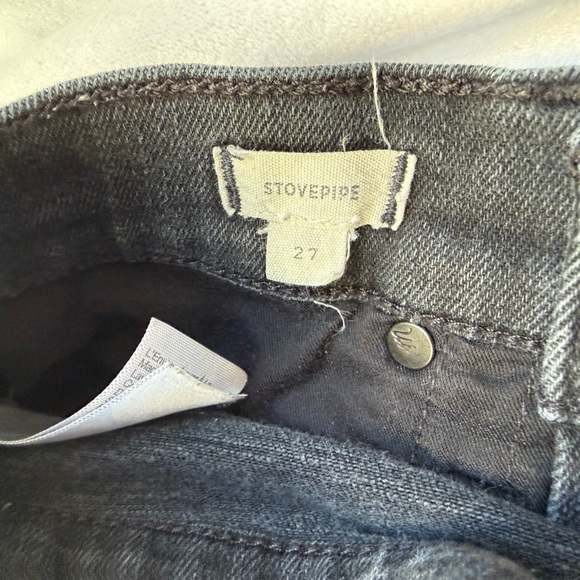 Madewell Stovepipe Jeans Washed Black High Rise Straight Leg Size 27 - Picture 5 of 6